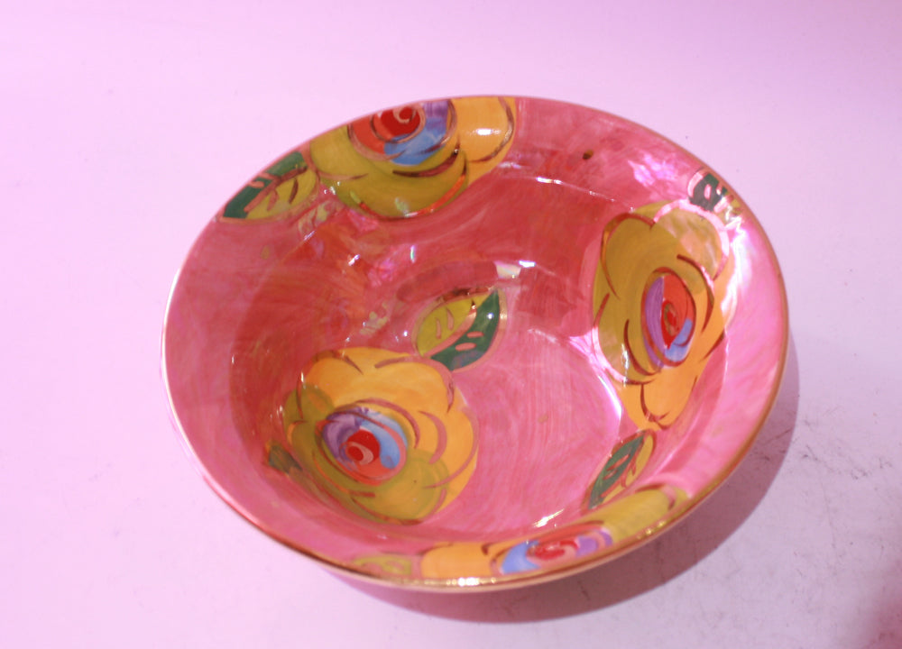 Cereal Bowl Gold New Rose Pink - MaryRoseYoung