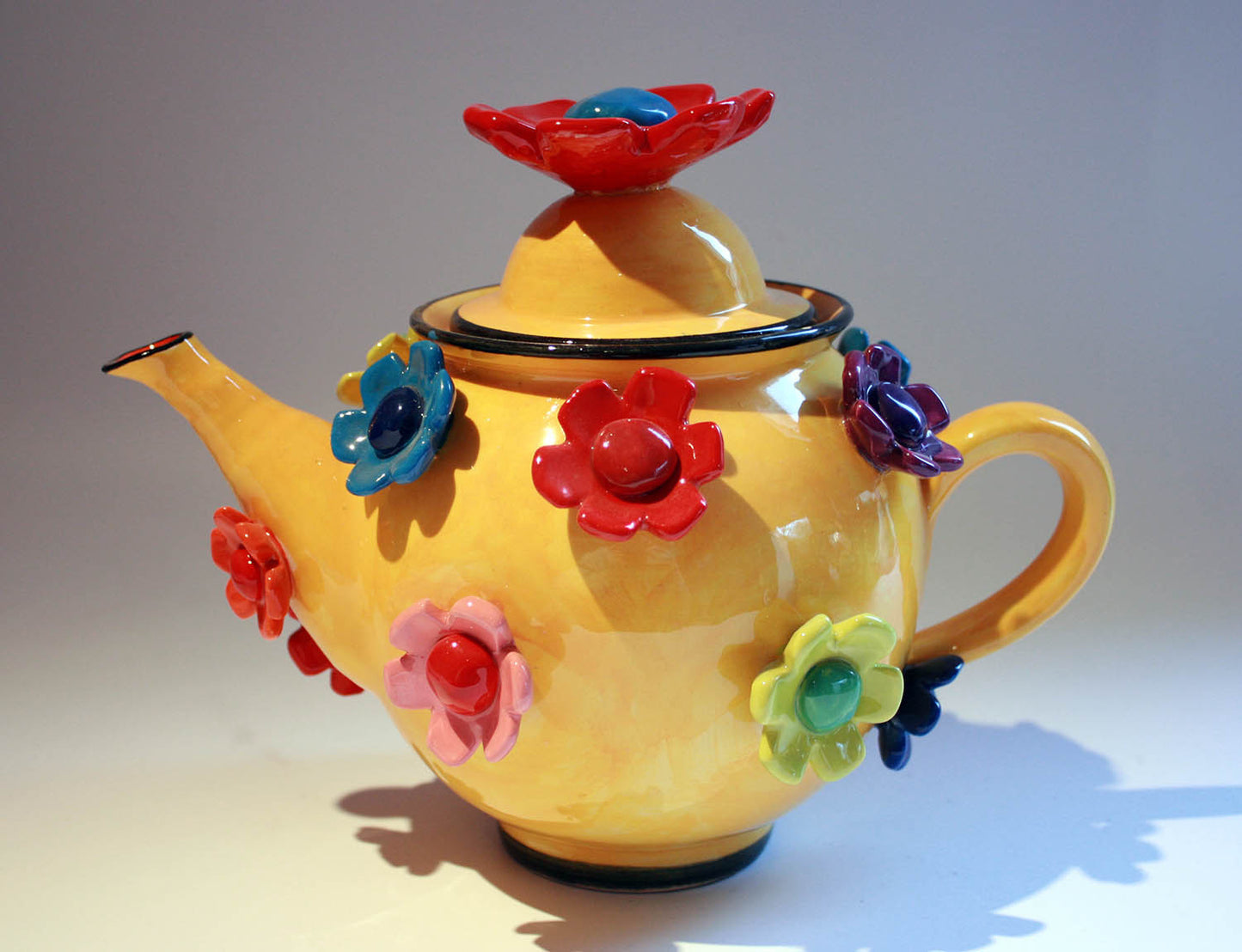 Daisy Studded Teapot Yellow - MaryRoseYoung