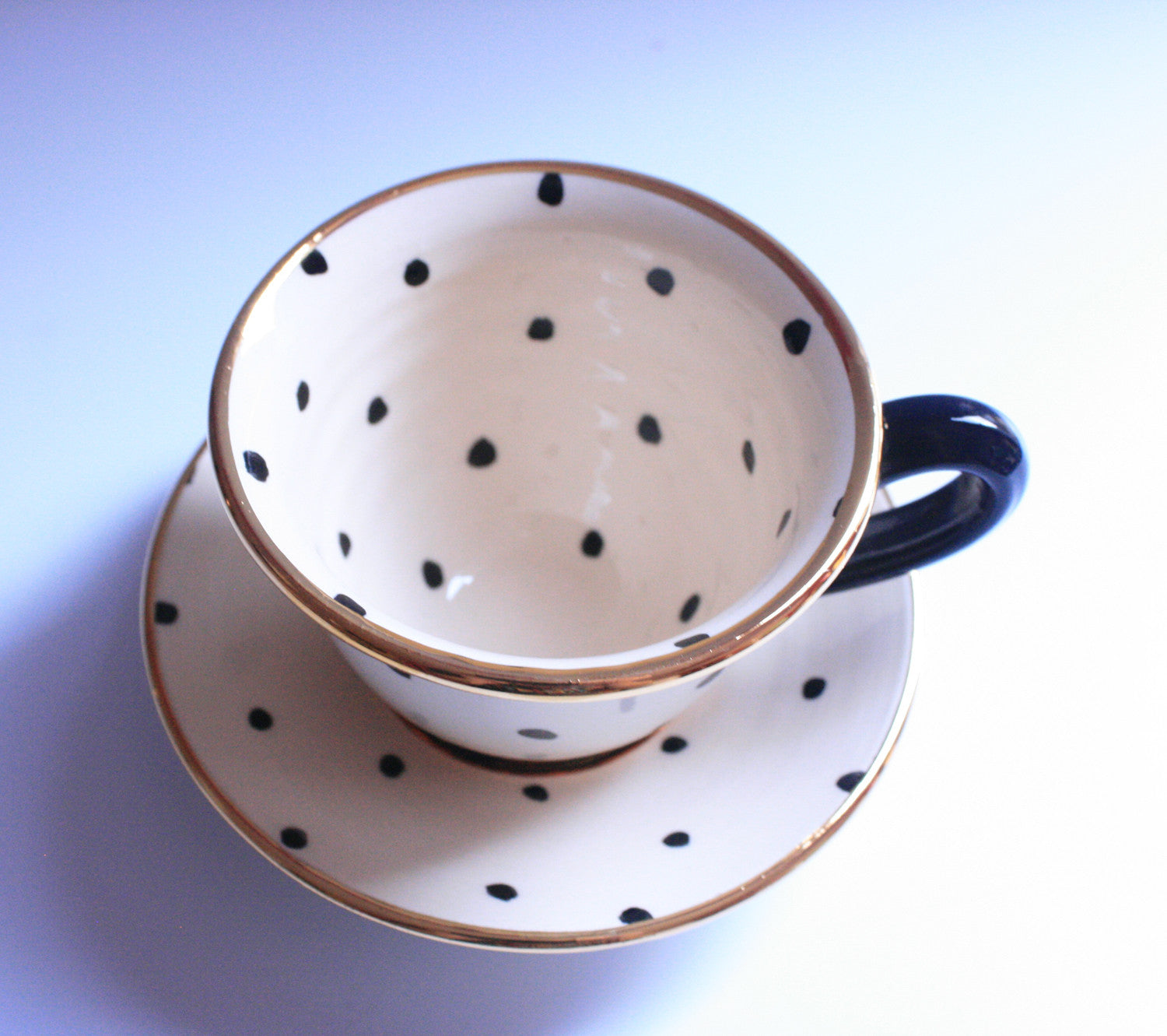 Esspresso Cup and Saucer Polka Dots - MaryRoseYoung