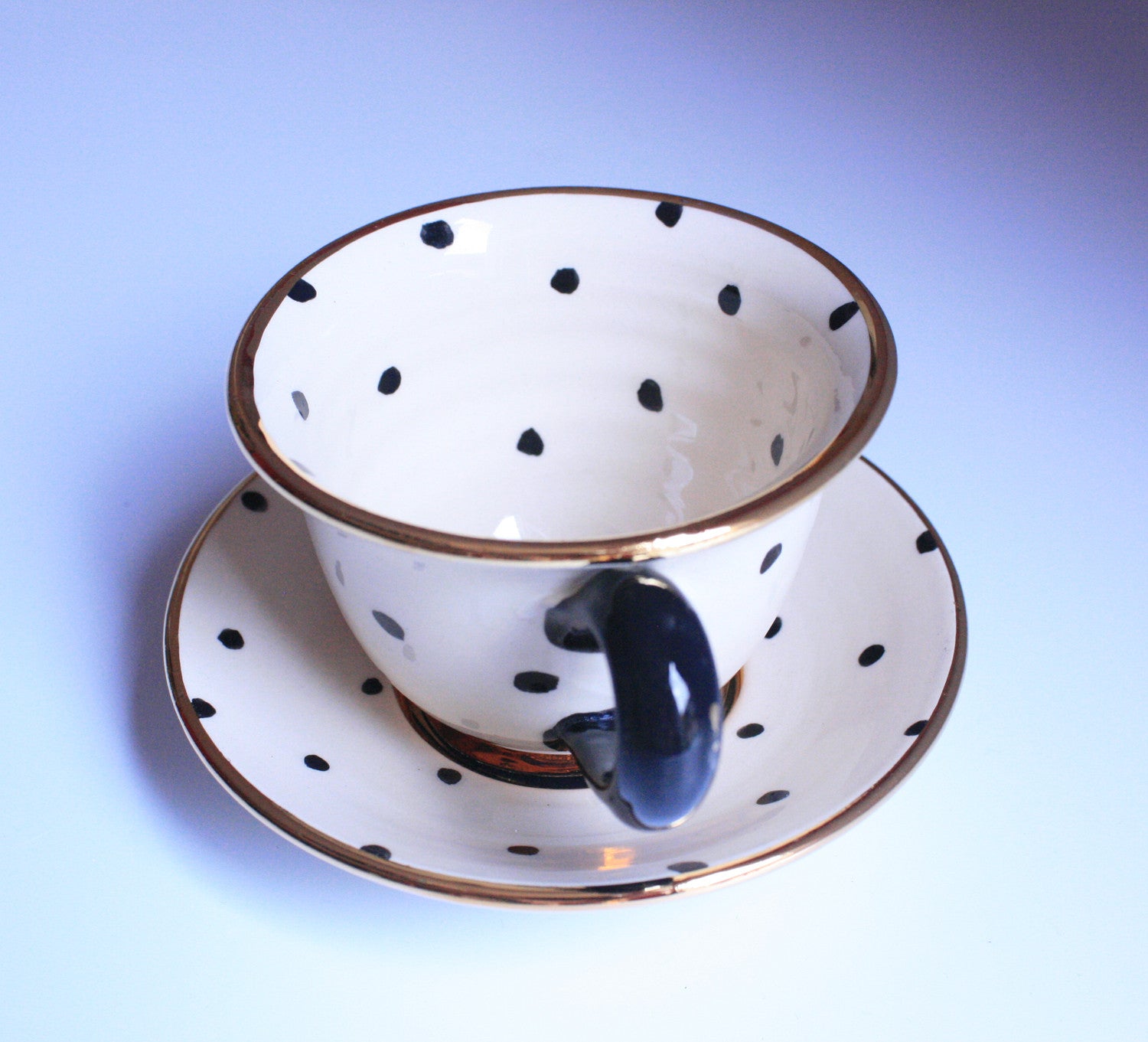 Esspresso Cup and Saucer Polka Dots - MaryRoseYoung
