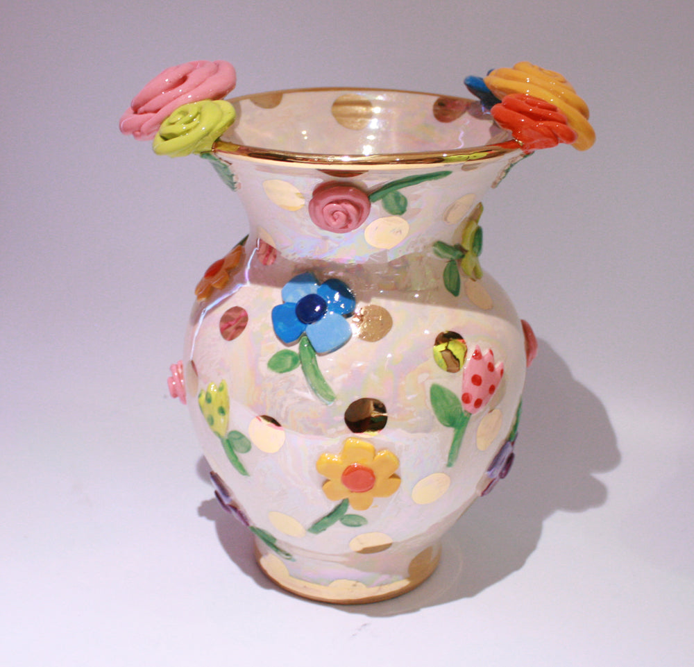 Large Fat Vase Pressed Flowers - MaryRoseYoung