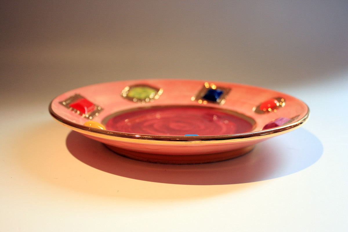 Jewelled Dinner Plate Pink - MaryRoseYoung