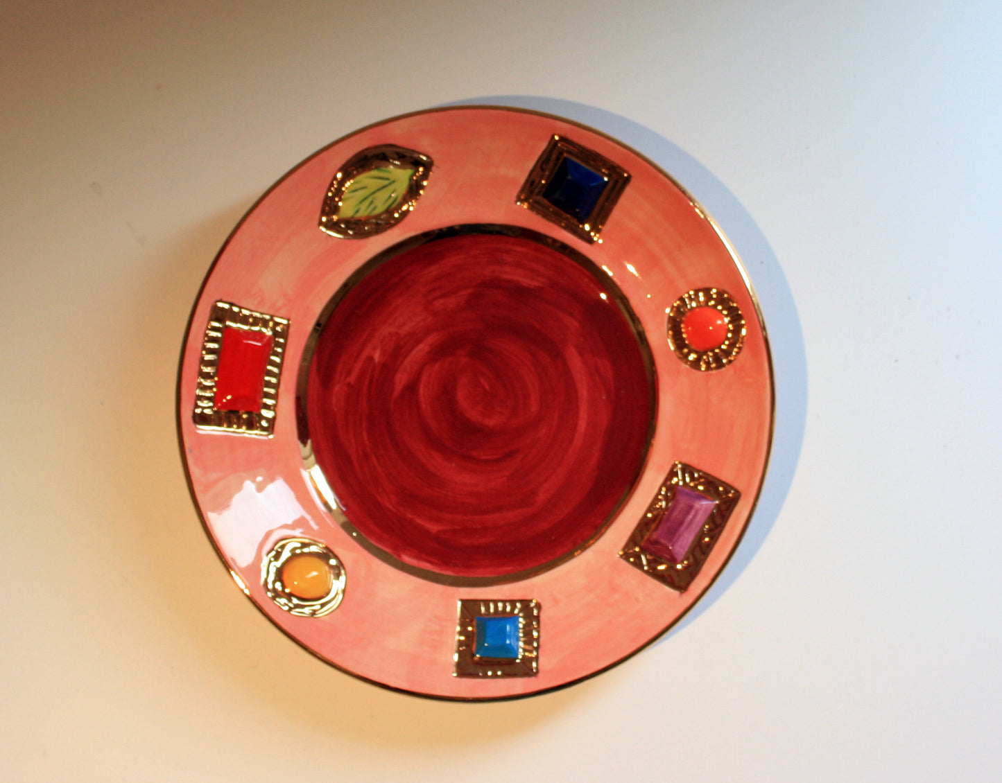 Jewelled Dinner Plate Pink - MaryRoseYoung