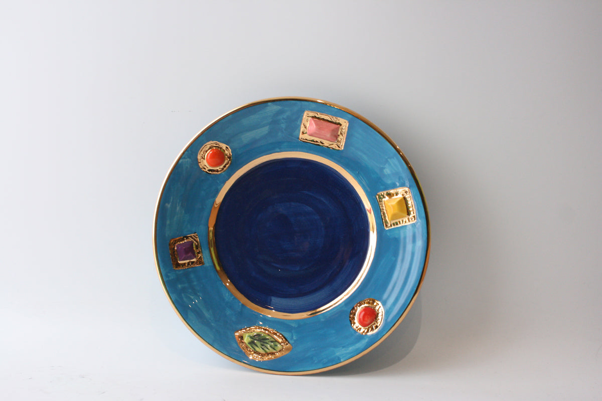 Jewelled Side Plate Blue - MaryRoseYoung