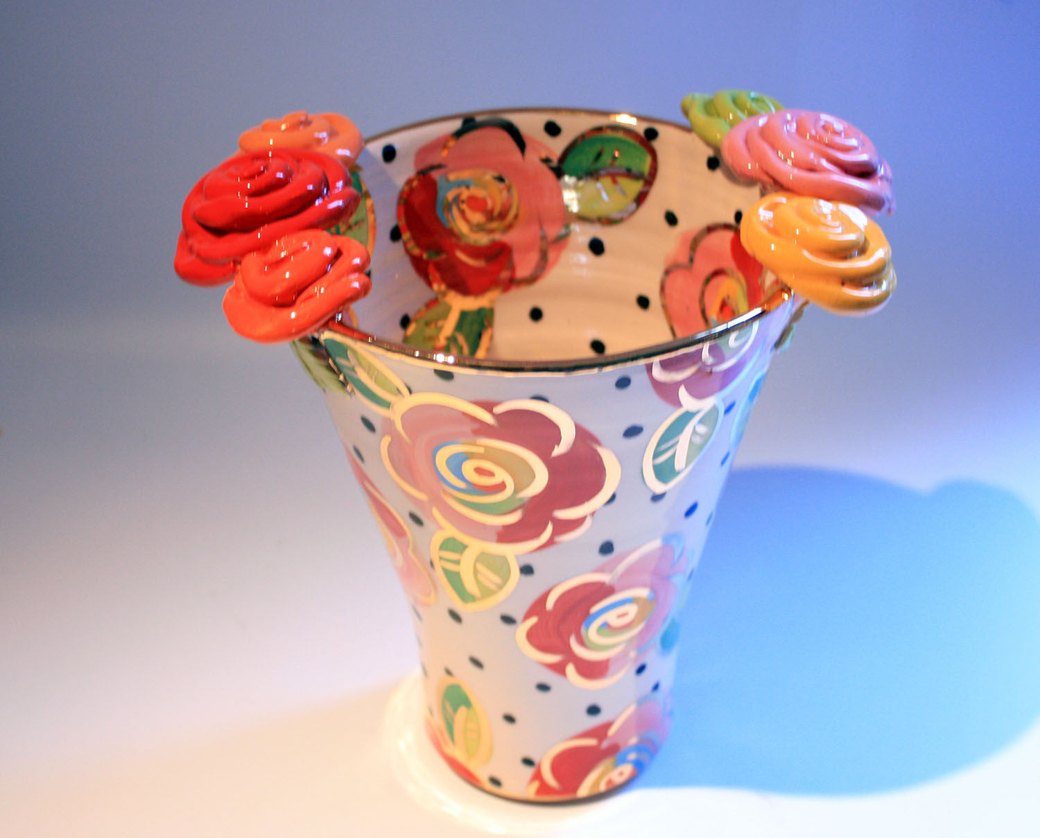 Large Rose Edged Flared Vase - MaryRoseYoung