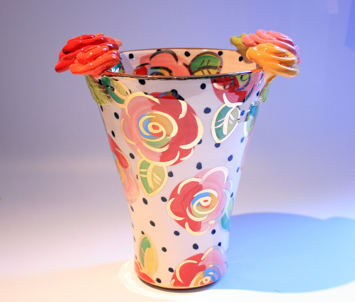 Medium Flared Rose Edged Vase - MaryRoseYoung