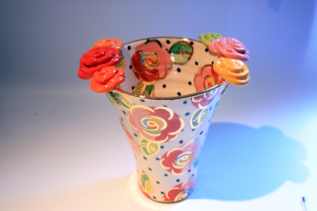 Medium Flared Rose Edged Vase - MaryRoseYoung