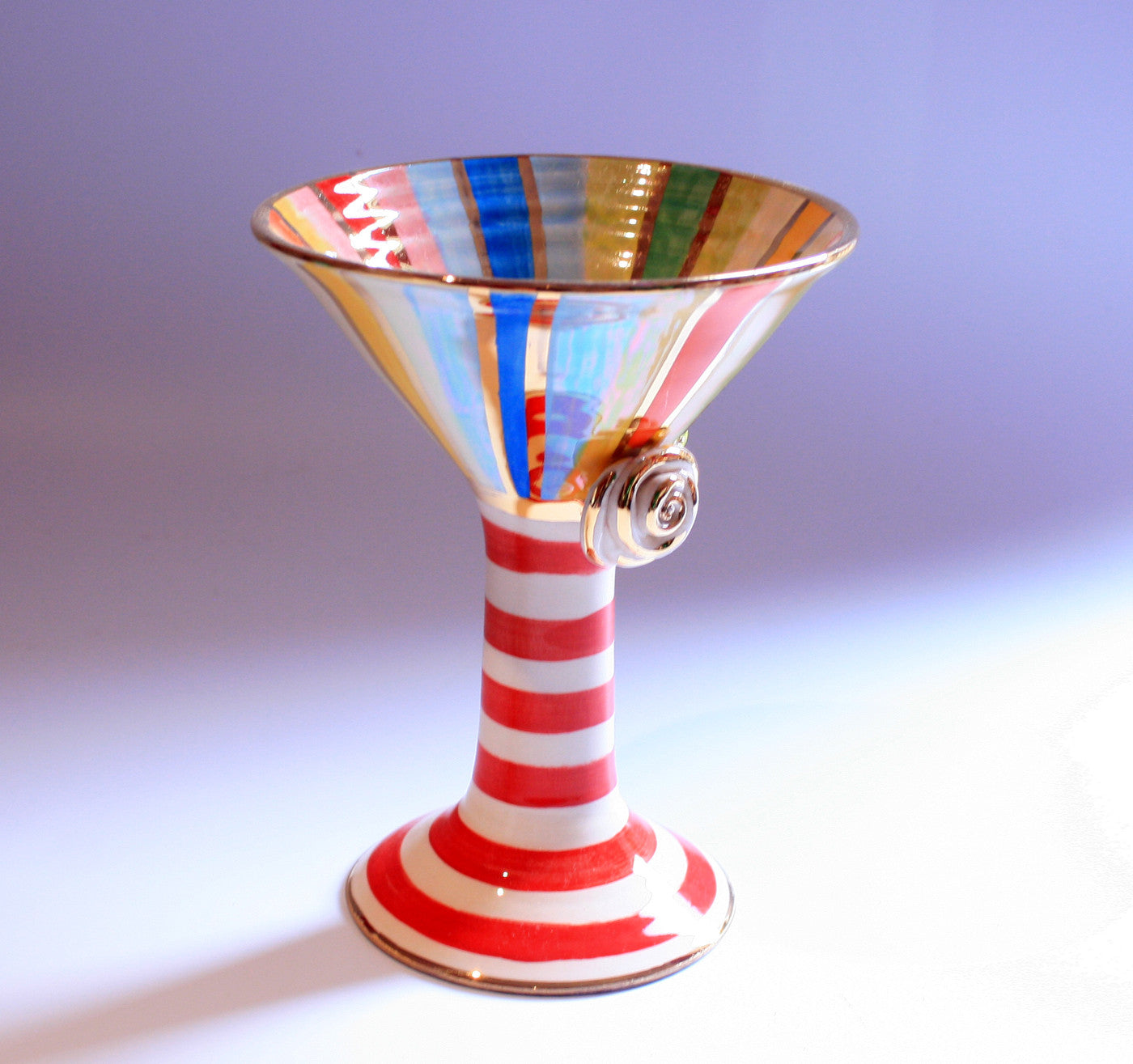 Martini Goblet Lustred Stripe - MaryRoseYoung
