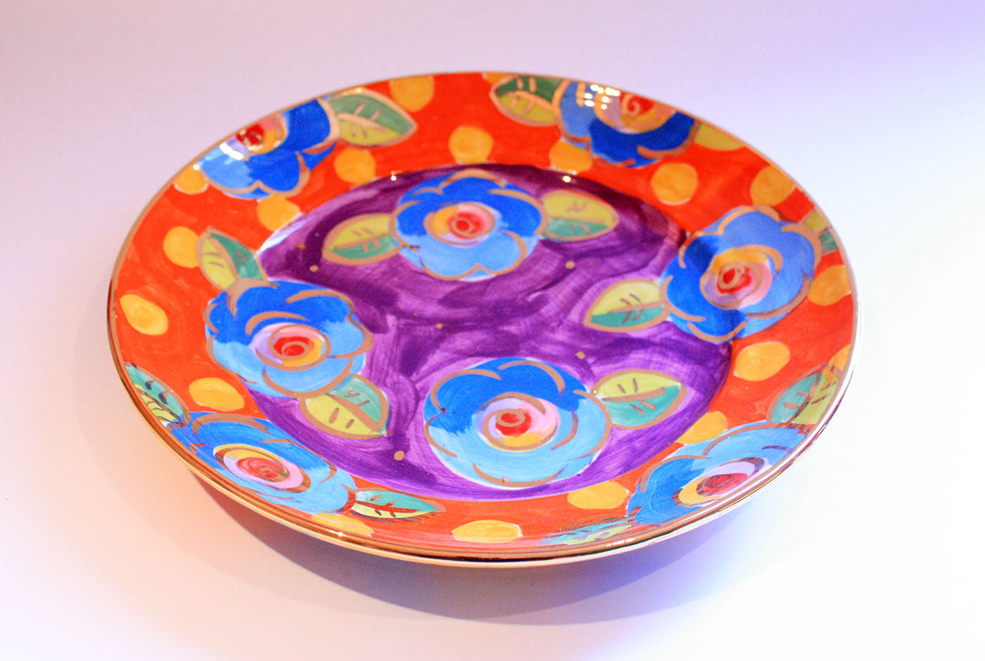 Dinner Plate Roses Purple and Dotty Orange - MaryRoseYoung