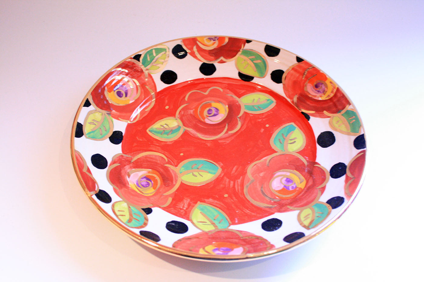 Dinner Plate Roses Red with Black Dots - MaryRoseYoung