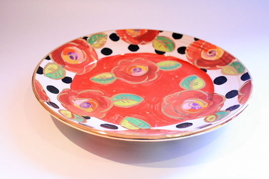 Dinner Plate Roses Red with Black Dots - MaryRoseYoung
