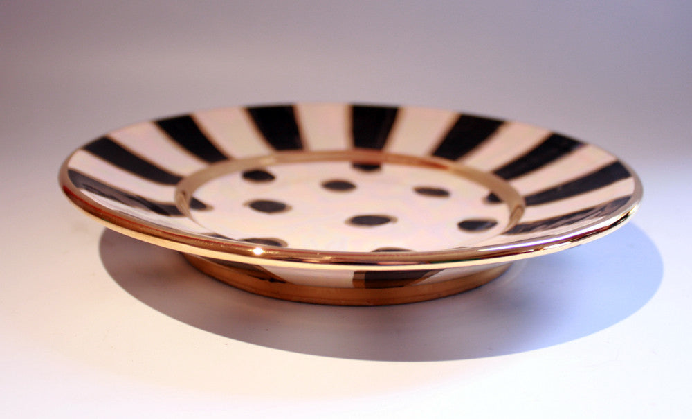 Side Plate Black and White and Mother of Pearl - MaryRoseYoung