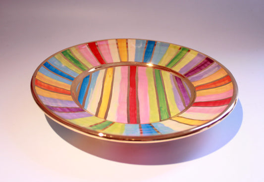 Side Plate Lustred Stripe - MaryRoseYoung