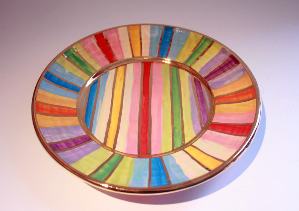 Side Plate Lustred Stripe - MaryRoseYoung