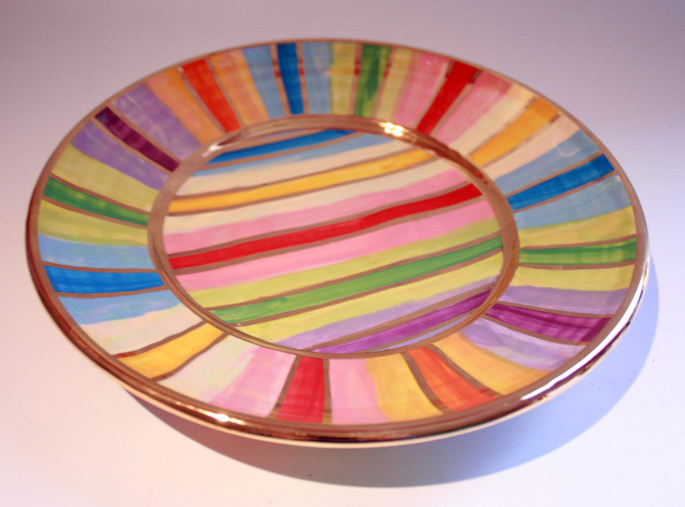 Side Plate Lustred Stripe - MaryRoseYoung