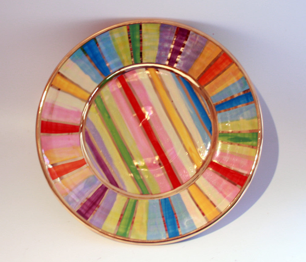 Side Plate Lustred Stripe - MaryRoseYoung