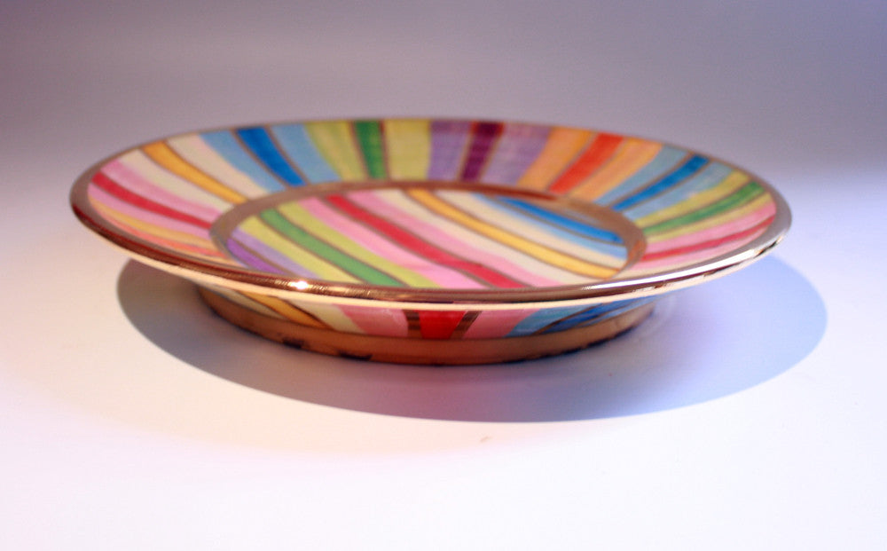 Side Plate Lustred Stripe - MaryRoseYoung