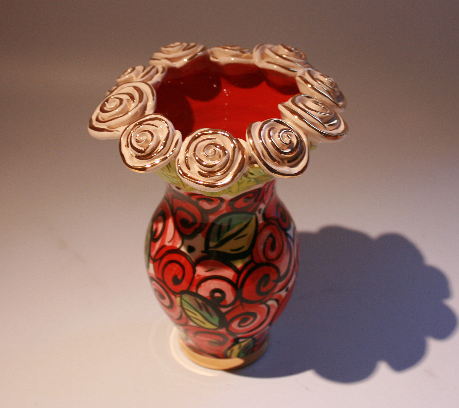Small Rose Encrusted Vase Rosebush - MaryRoseYoung