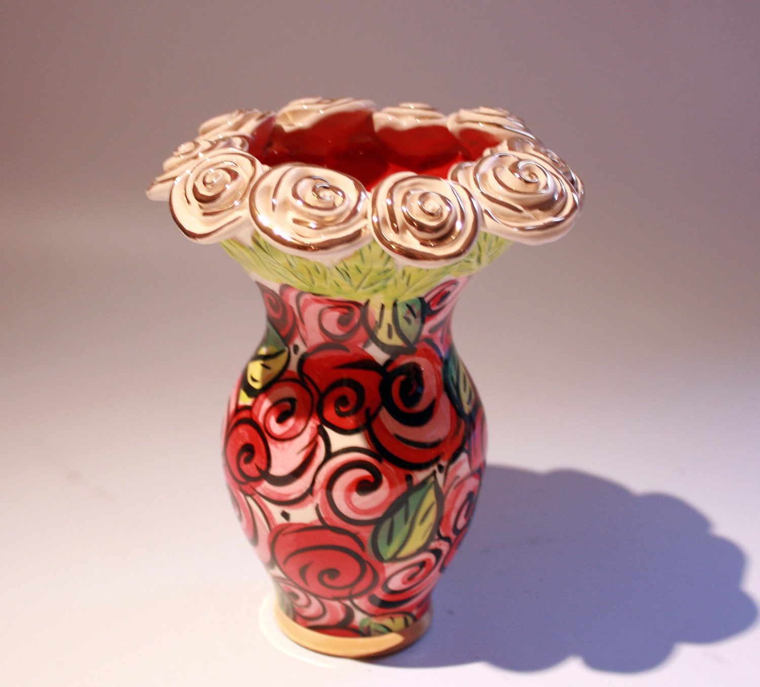 Small Rose Encrusted Vase Rosebush - MaryRoseYoung