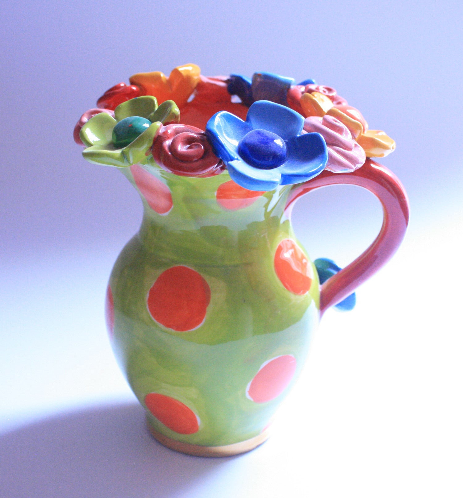 Small Multiflower Encrusted Jug "Daisy Dots" - MaryRoseYoung