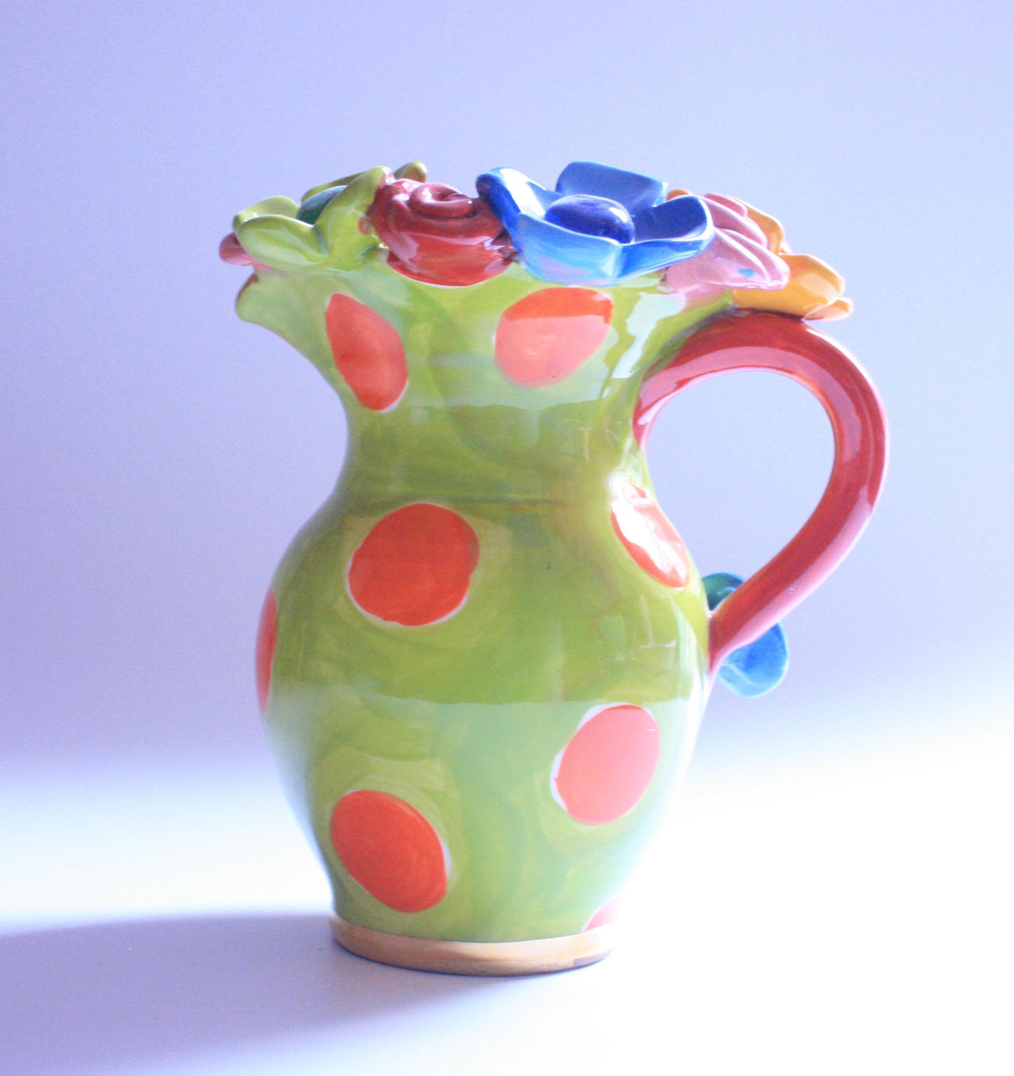 Small Multiflower Encrusted Jug "Daisy Dots" - MaryRoseYoung