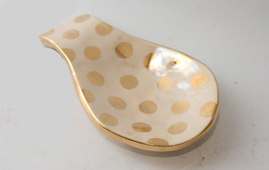 Spoon Rest Gold Dot - MaryRoseYoung