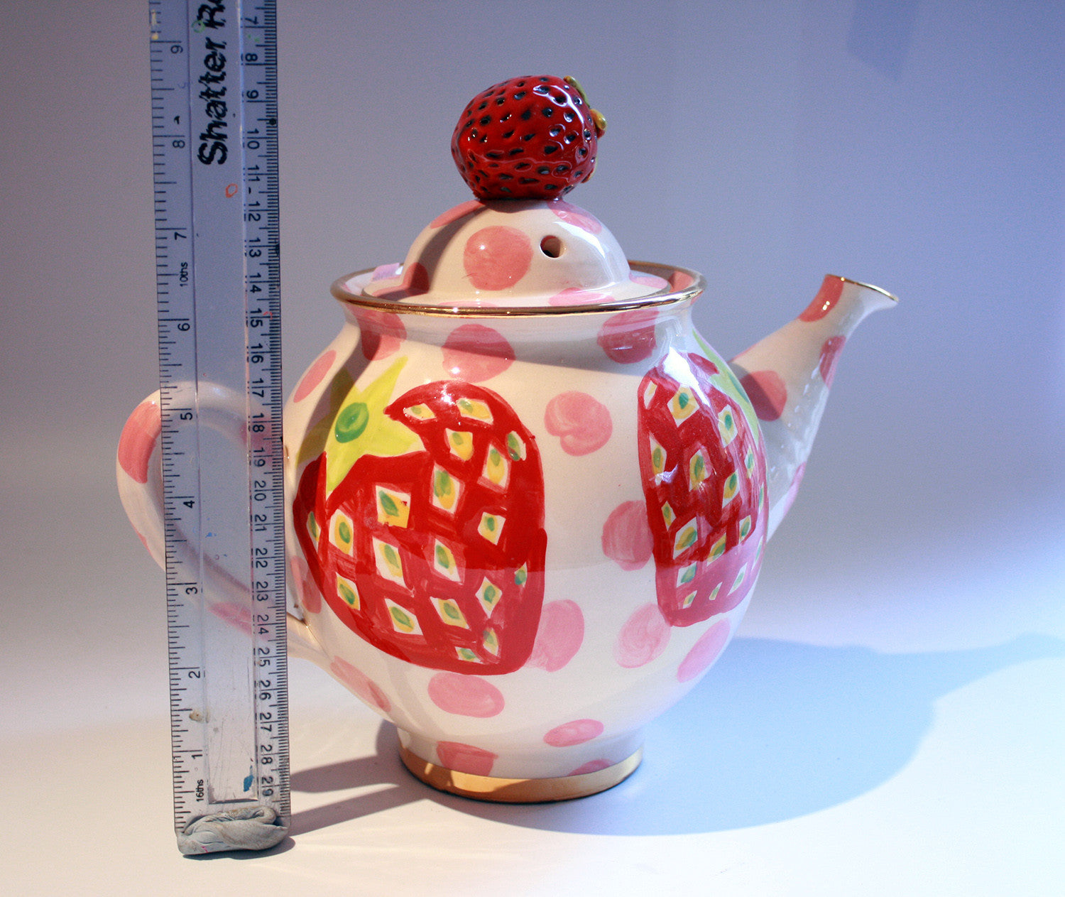 Medium Teapot Strawberry - MaryRoseYoung