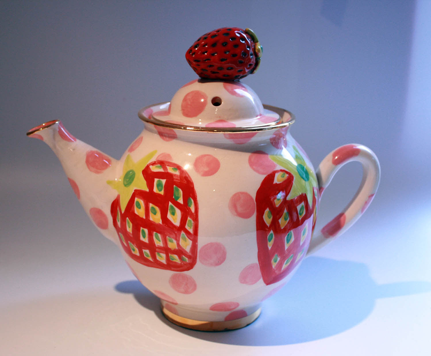 Medium Teapot Strawberry - MaryRoseYoung