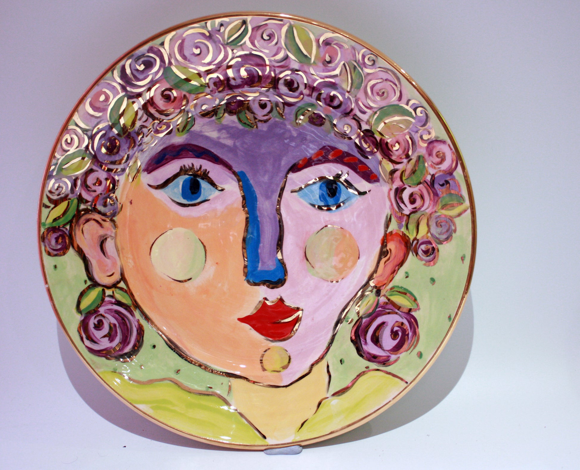 Faces Dinner Plate "Violet" - MaryRoseYoung