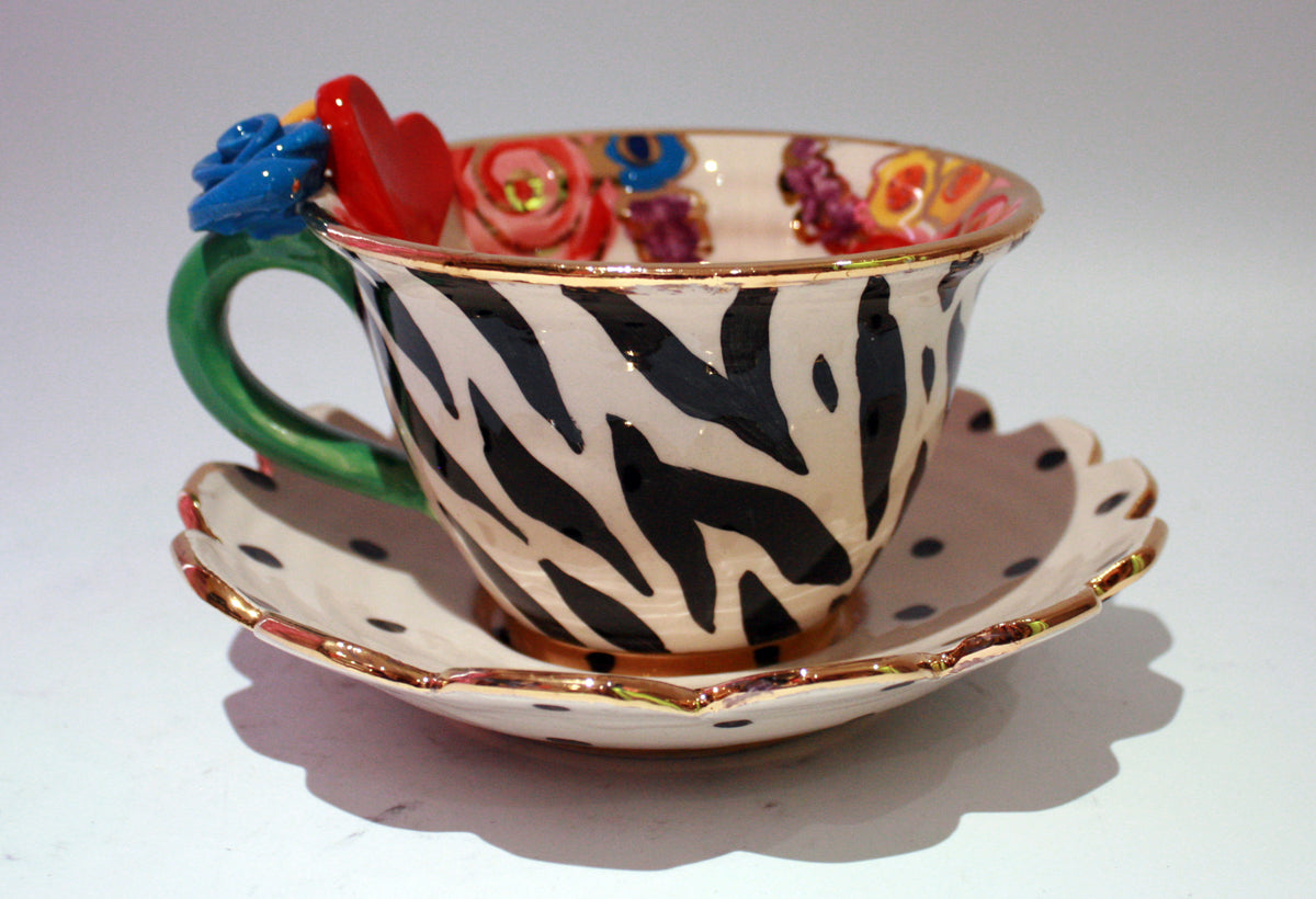"Alice in Wonderland" Queen of Hearts Cup and Saucer - MaryRoseYoung