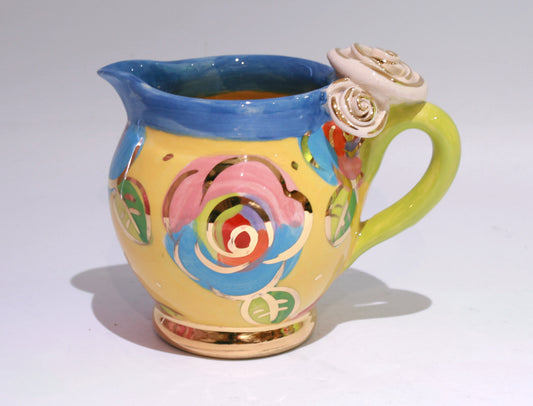 Small Barrel Jug in Gold New Rose on Yellow