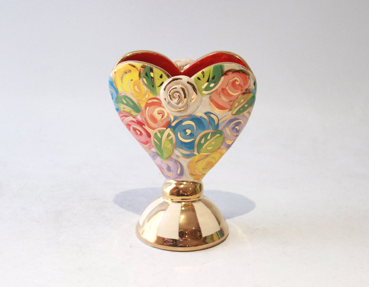 Baby Heart Vase in Multicolour Rosebush
