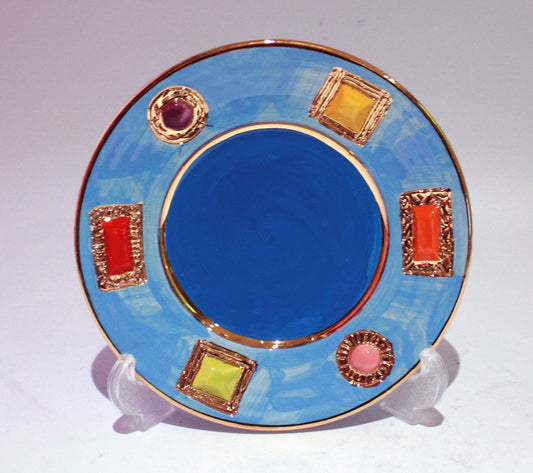 Blue Jewelled Tea Plate - MaryRoseYoung