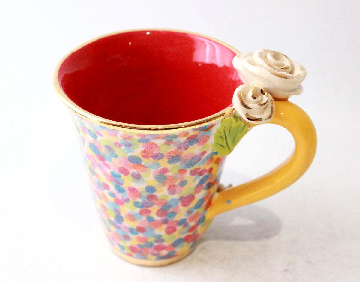 New Shape Large Rose Handled Mug in Confetti