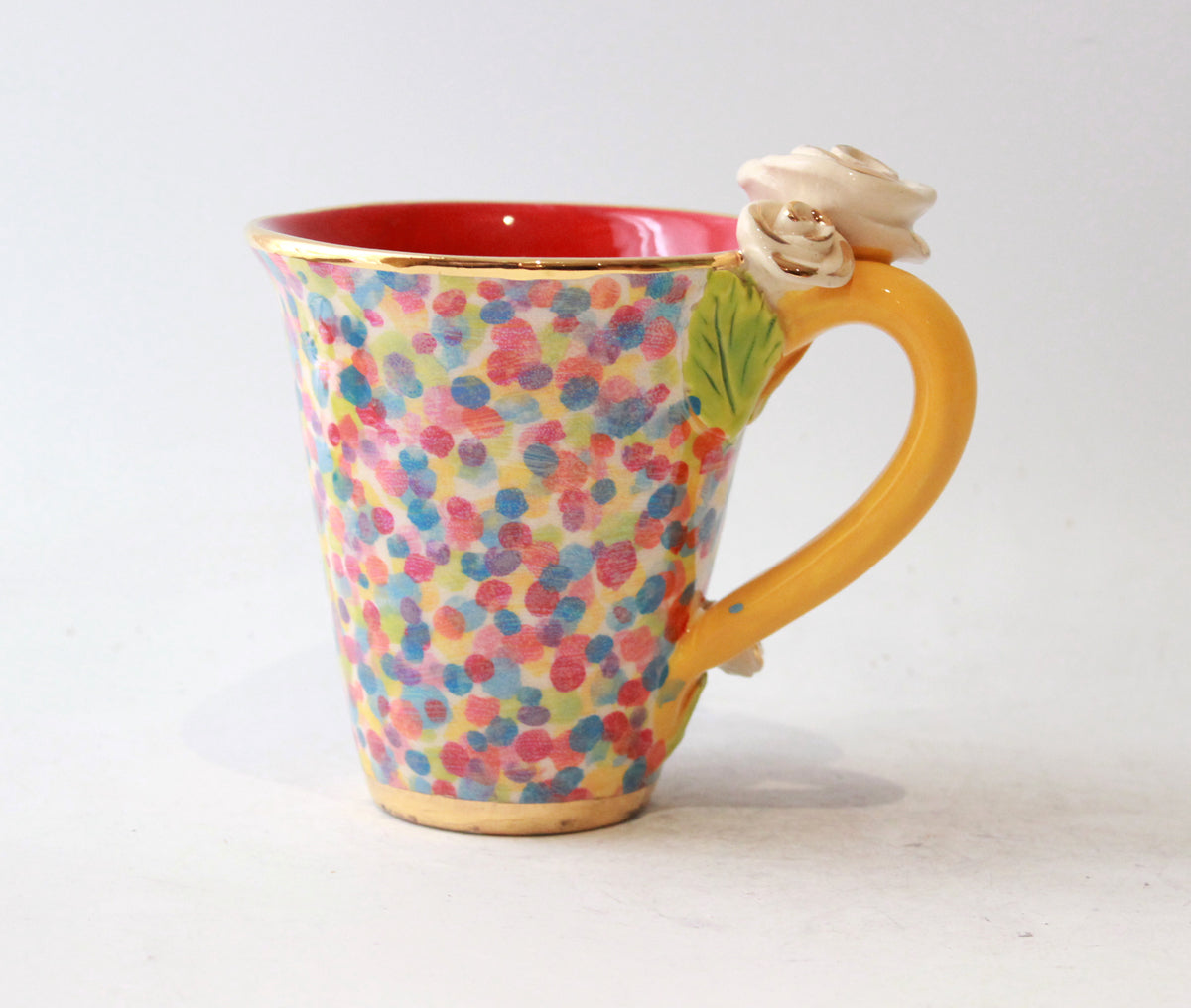 New Shape Large Rose Handled Mug in Confetti