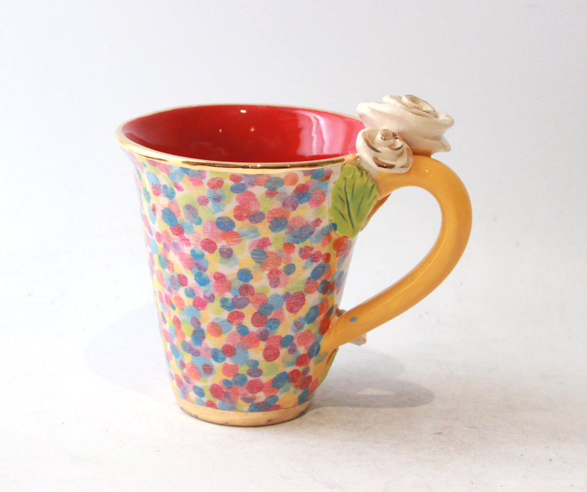 New Shape Large Rose Handled Mug in Confetti