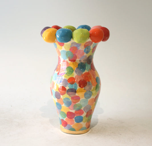 Small Vase in Buble with Beaded Rim
