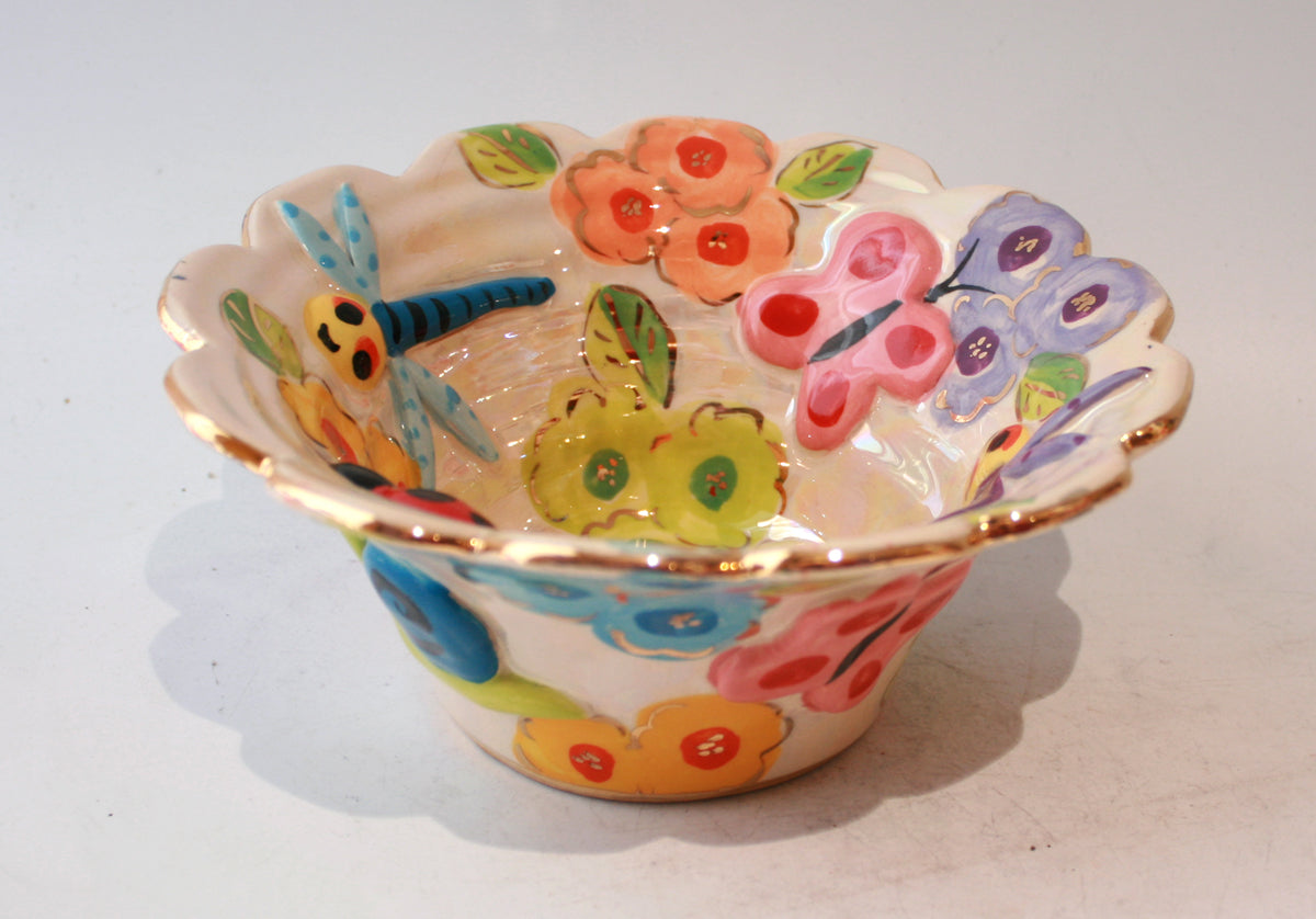 Small Fluted Serving Bowl in Bugs