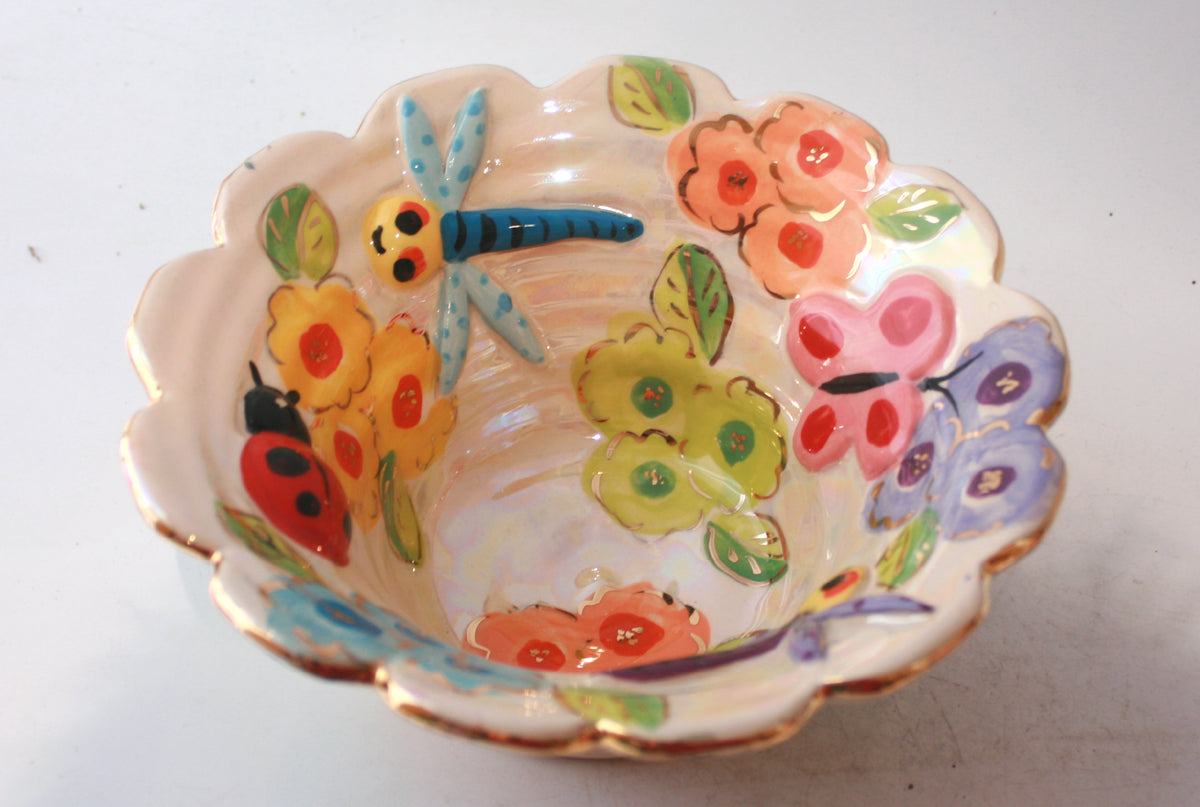 Small Fluted Serving Bowl in Bugs