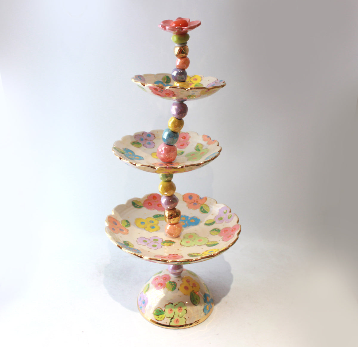 Three Tiered Wonky Cakestand in Petit Fleur