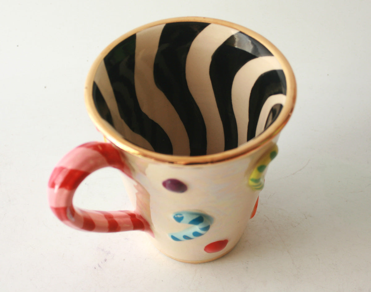 Candy Cane Mug with Black Stripes