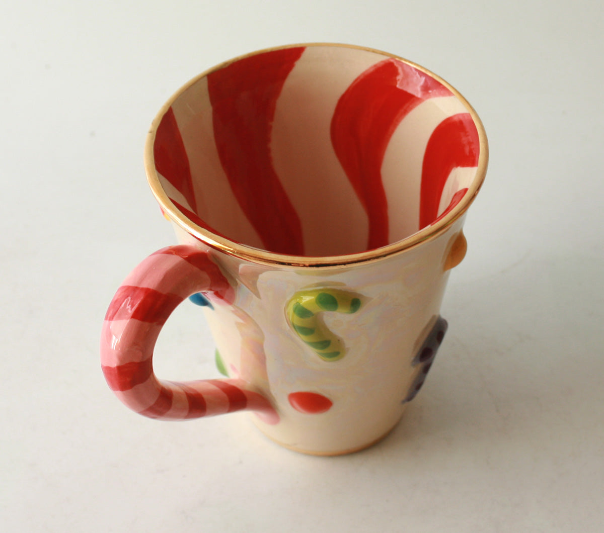 Candy Cane Mug with Red Stripes