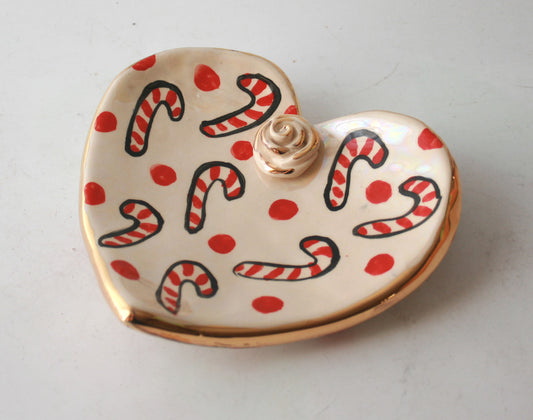 Heart Shaped Soap Dish in Candy Canes