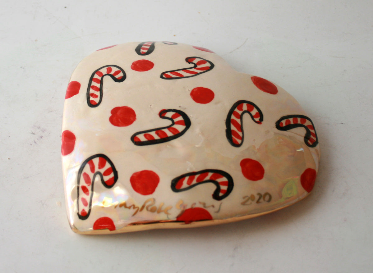 Heart Shaped Soap Dish in Candy Canes