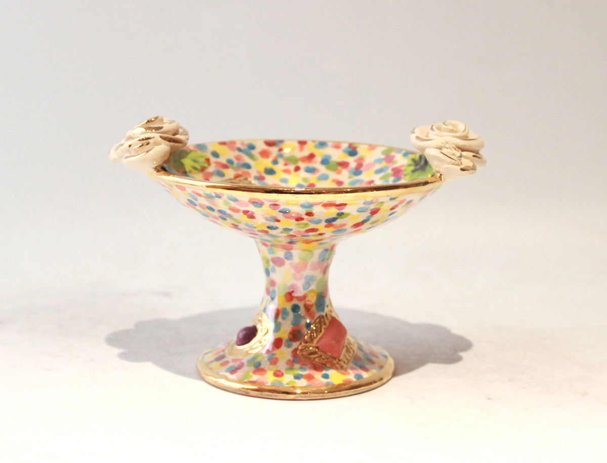 Rose Edged Jewelled Cocktail Dish in Confetti