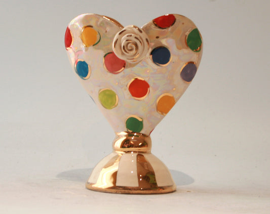 Baby Heart Vase in Coloured Dot