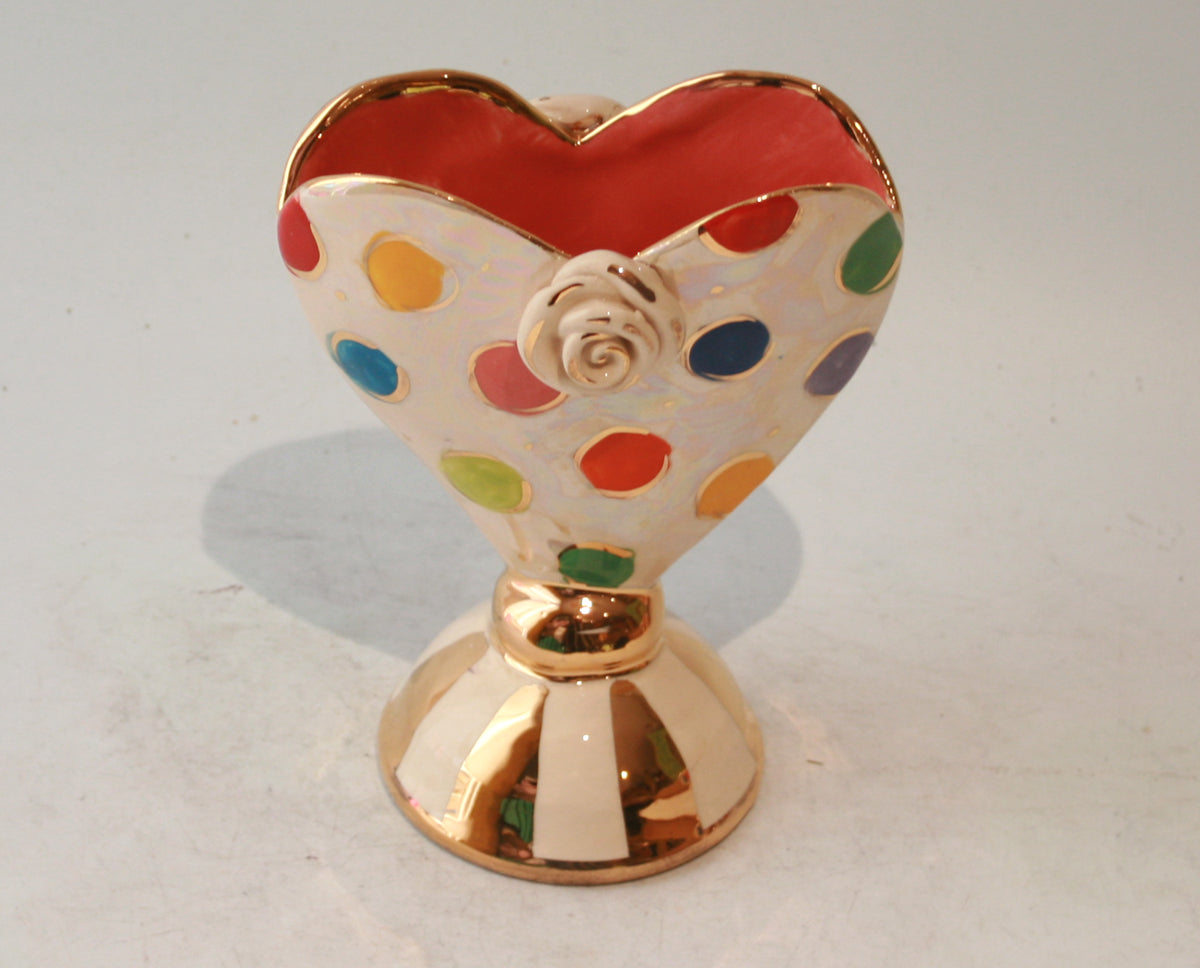 Baby Heart Vase in Coloured Dot
