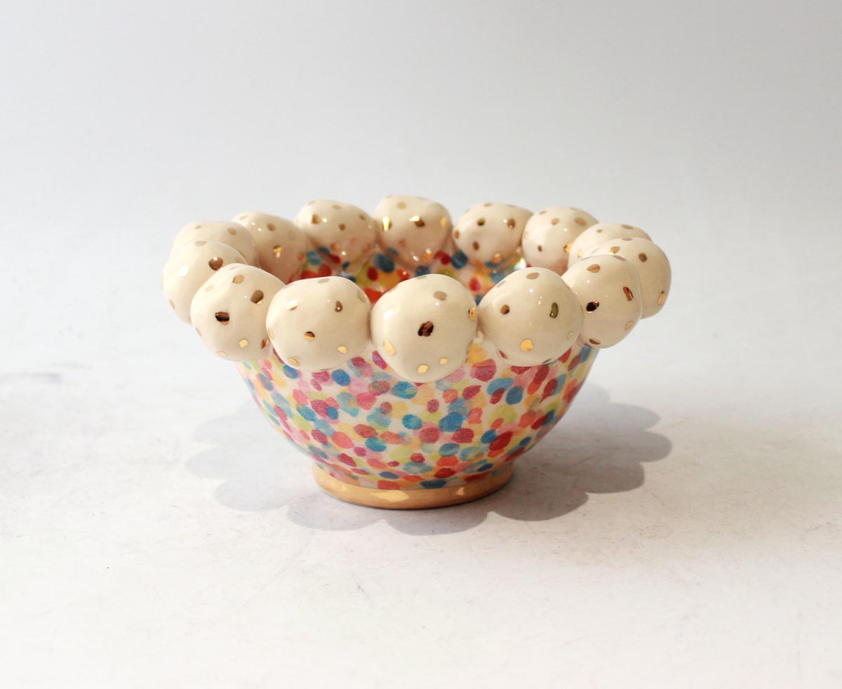 Tiny Beaded Bowl in Confetti