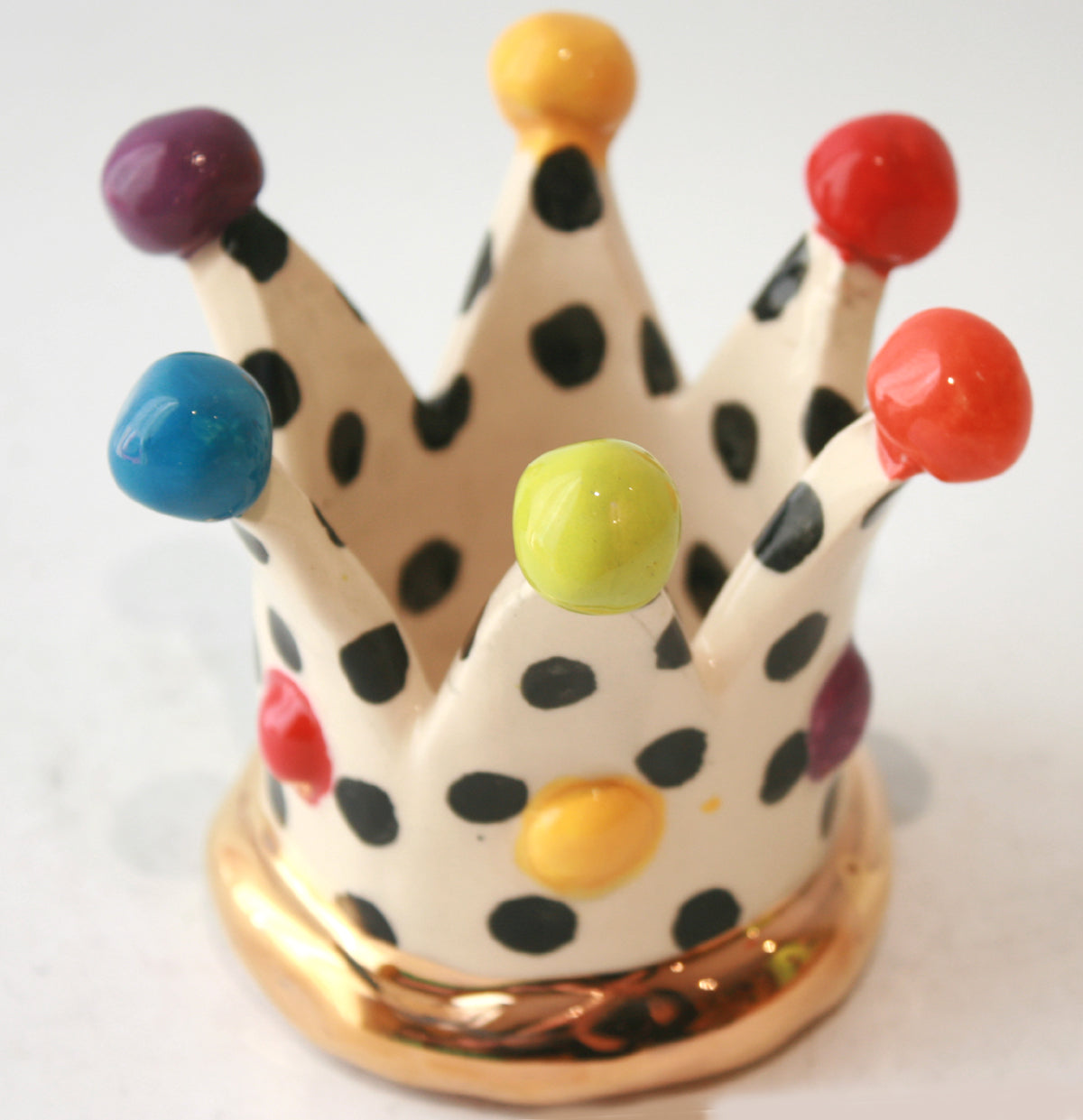 Crown Candleholder in Polka Dot
