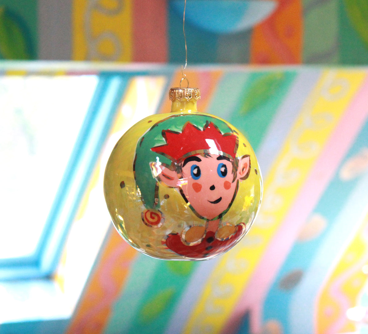 Large Christmas Ornament with Elf
